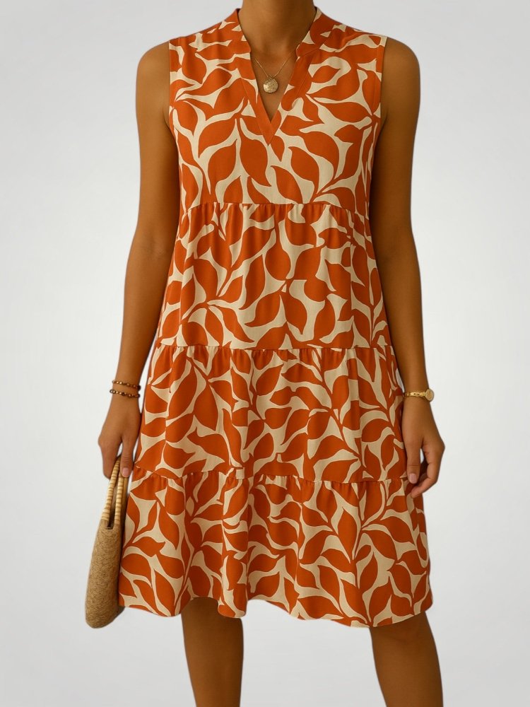 Luftige Midi - Jurk mit Blumenmuster für Damen - Nordic Boutique & Co.