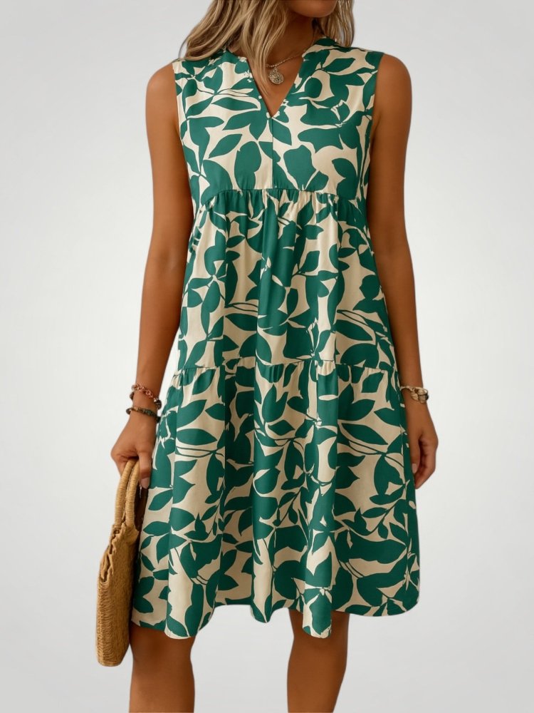 Luftige Midi - Jurk mit Blumenmuster für Damen - Nordic Boutique & Co.