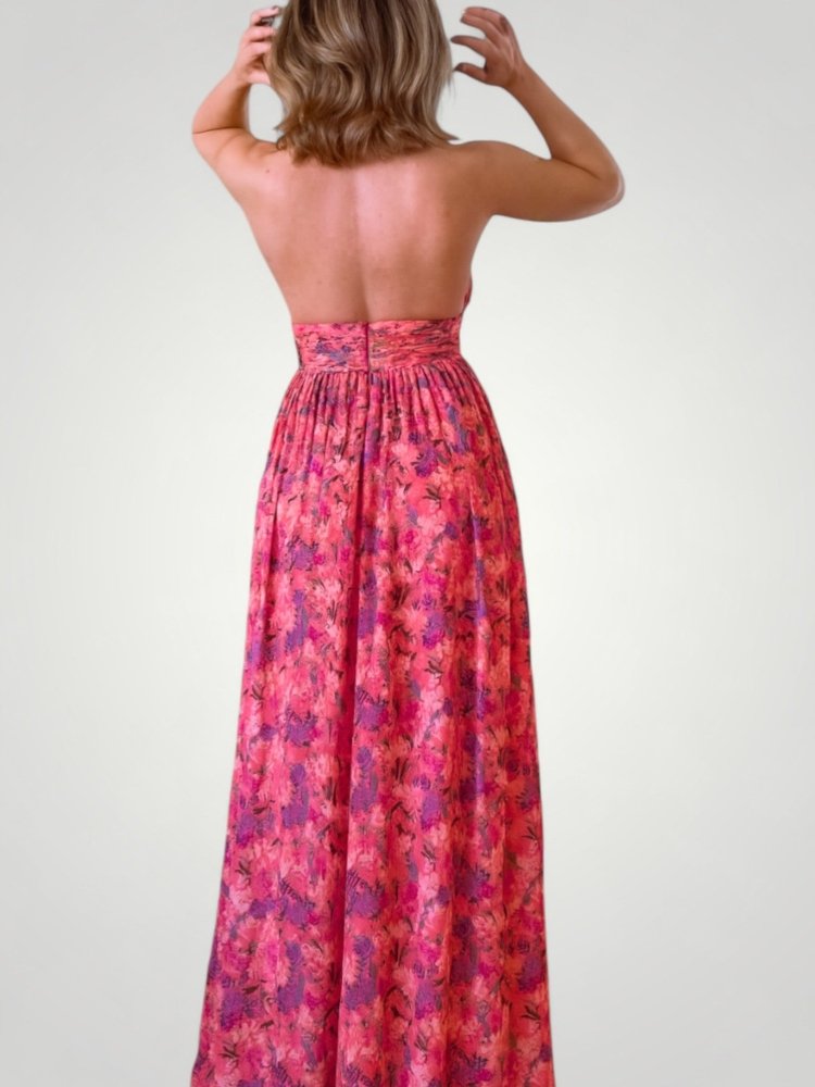 Maxikleid Sommer mit Romantischem Blumenprint - Nordic Boutique & Co.