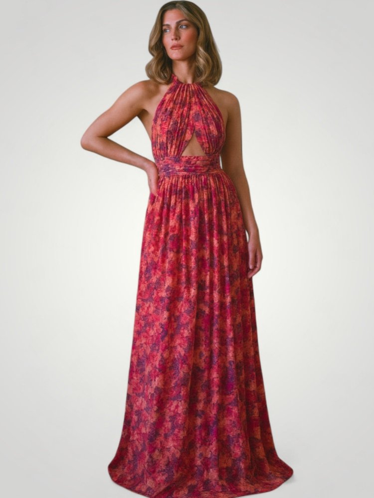 Maxikleid Sommer mit Romantischem Blumenprint - Nordic Boutique & Co.