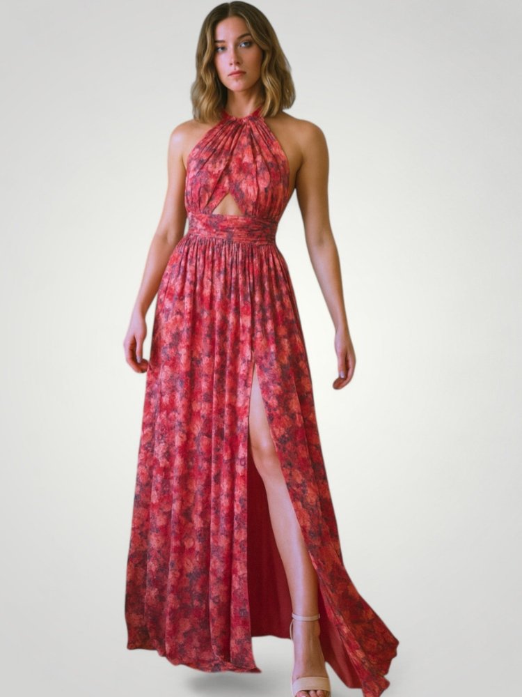 Maxikleid Sommer mit Romantischem Blumenprint - Nordic Boutique & Co.