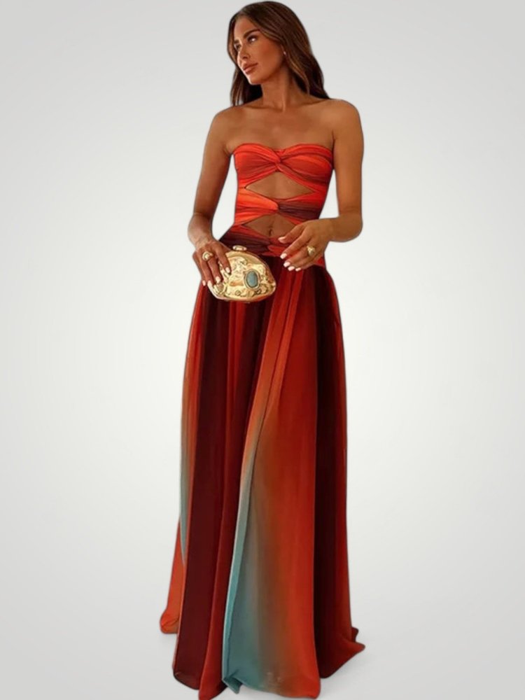 Maxikleid Sommer mit Trägerlosem Herz - Ausschnitt - Nordic Boutique & Co.