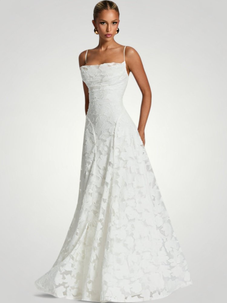 Schwarzes Maxikleid mit Eleganter Spitzenüberlagerung - Nordic Boutique & Co.
