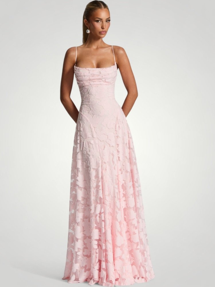 Schwarzes Maxikleid mit Eleganter Spitzenüberlagerung - Nordic Boutique & Co.