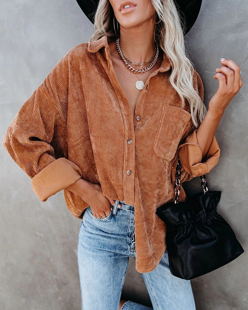 SEREN | VINTAGE SAMT SHIRT - Nordic Boutique &amp; Co.