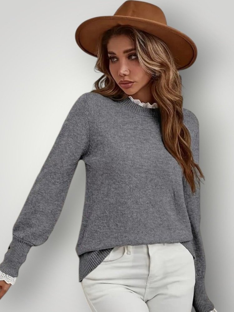 Spitzen - Rüschenshirt für Elegante Anlässe - Nordic Boutique &amp; Co.
