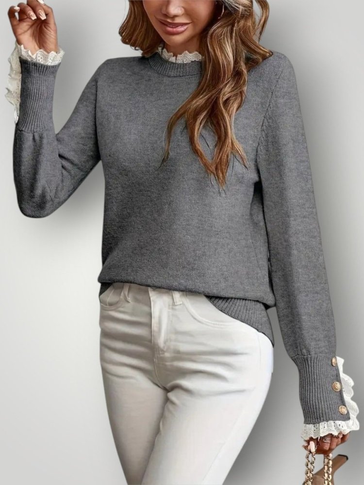 Spitzen - Rüschenshirt für Elegante Anlässe - Nordic Boutique &amp; Co.