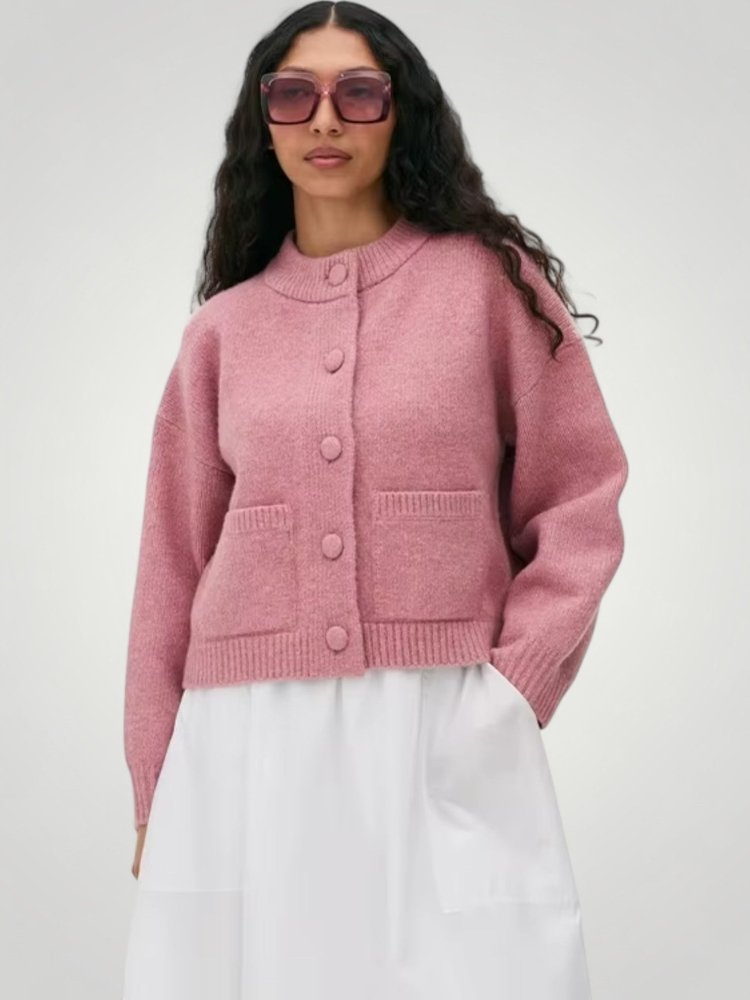 Strickcardigan Damen Lässig mit Rundhalsausschnitt - Nordic Boutique & Co.