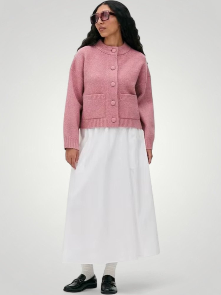 Strickcardigan Damen Lässig mit Rundhalsausschnitt - Nordic Boutique & Co.