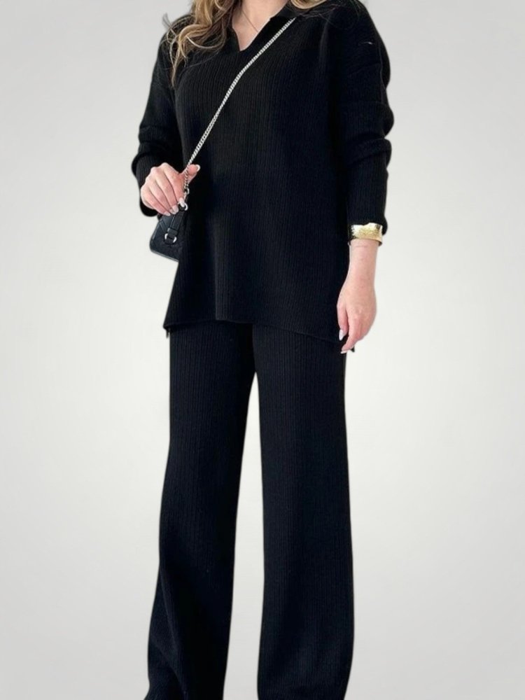 Strickoberteil mit Elegantem Polo - Kragen - Nordic Boutique & Co.
