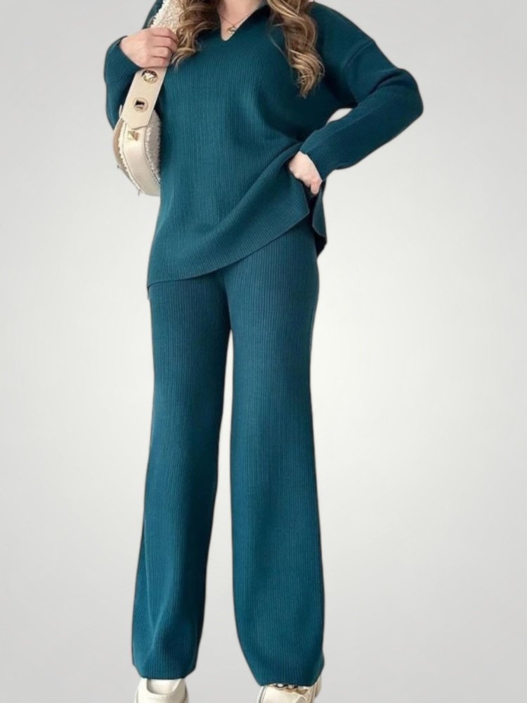 Strickoberteil mit Elegantem Polo - Kragen - Nordic Boutique & Co.