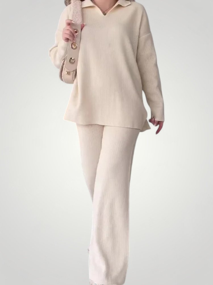 Strickoberteil mit Elegantem Polo - Kragen - Nordic Boutique & Co.