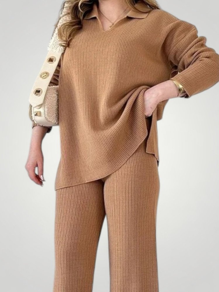 Strickoberteil mit Elegantem Polo - Kragen - Nordic Boutique & Co.