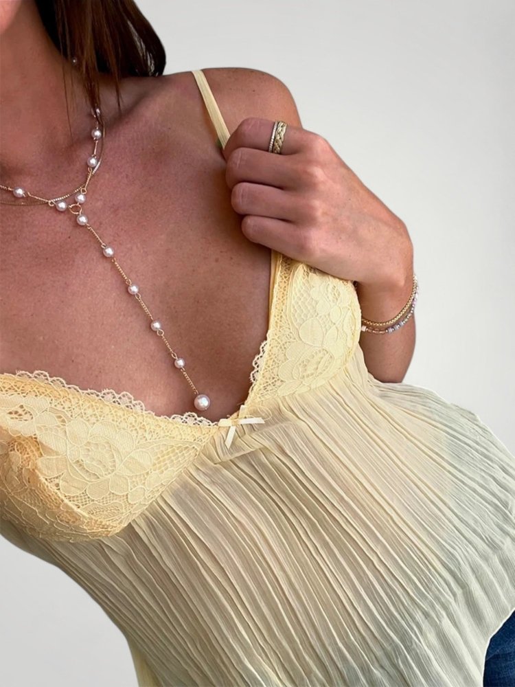 Transparente Spitzen - Camisole mit Elegantem Look - Nordic Boutique & Co.