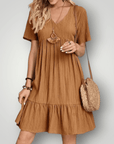 V - Ausschnitt - Sommerkleid mit eleganter Silhouette - Nordic Boutique & Co.