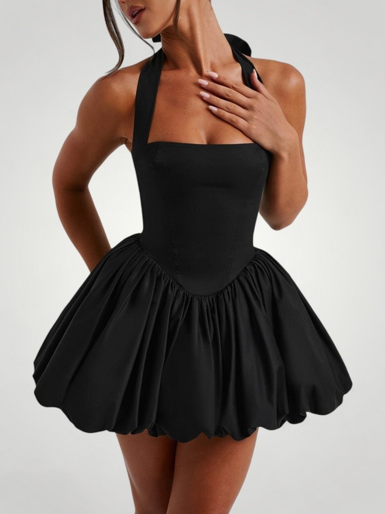Verspieltes Mini - Kleid mit Puffball - Skirt - Nordic Boutique &amp; Co.