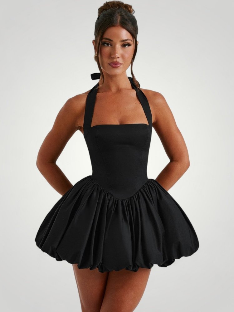 Verspieltes Mini - Kleid mit Puffball - Skirt - Nordic Boutique & Co.