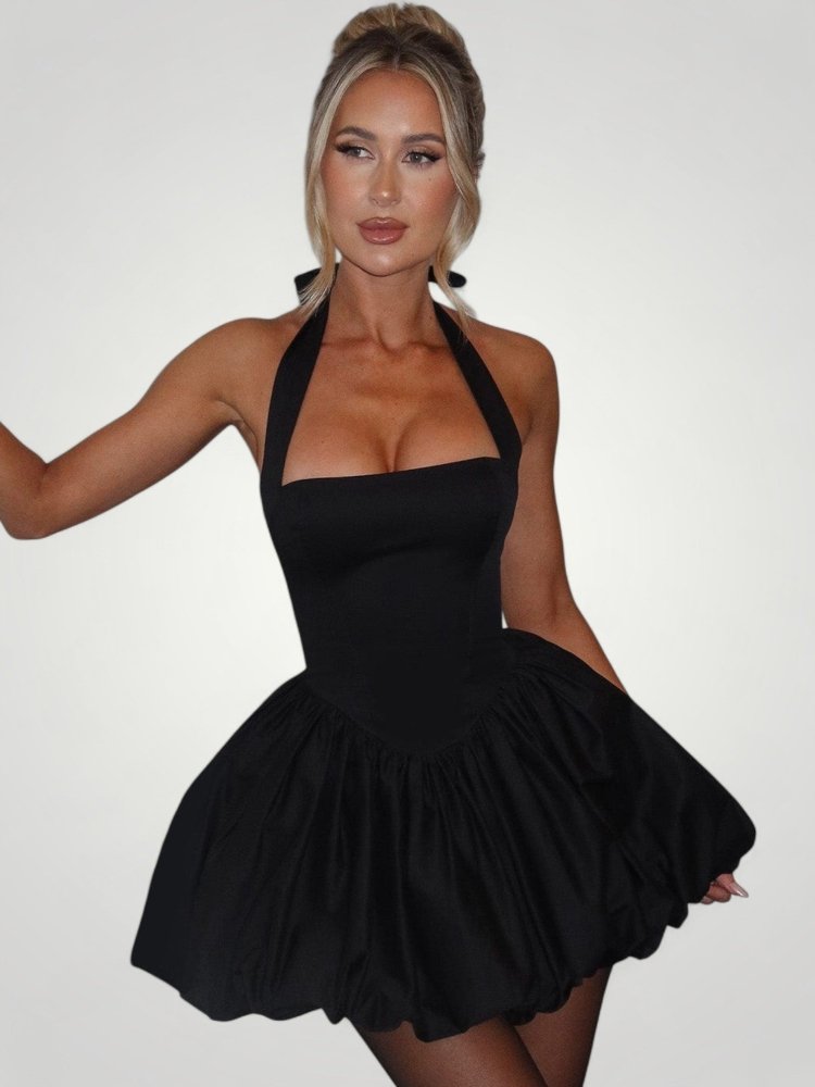 Verspieltes Mini - Kleid mit Puffball - Skirt - Nordic Boutique & Co.