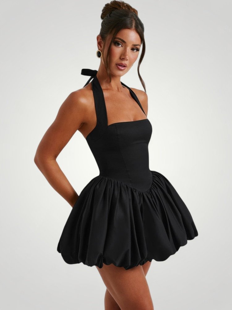 Verspieltes Mini - Kleid mit Puffball - Skirt - Nordic Boutique & Co.