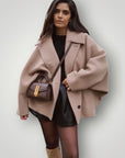 Wollmantel Damen Beige mit Elegantem Schnitt - Nordic Boutique & Co.