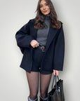 Wollmantel Damen Beige mit Elegantem Schnitt - Nordic Boutique & Co.
