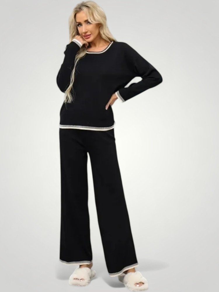 Zweiteiliges Set mit V - Ausschnitt und Farbblockdesign - Nordic Boutique &amp; Co.