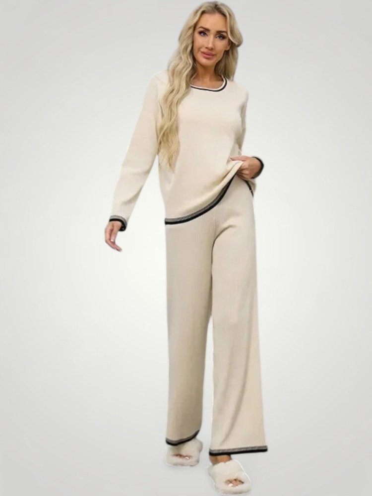Zweiteiliges Set mit V - Ausschnitt und Farbblockdesign - Nordic Boutique & Co.