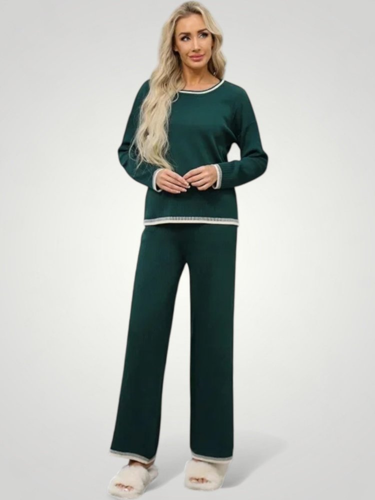 Zweiteiliges Set mit V - Ausschnitt und Farbblockdesign - Nordic Boutique & Co.